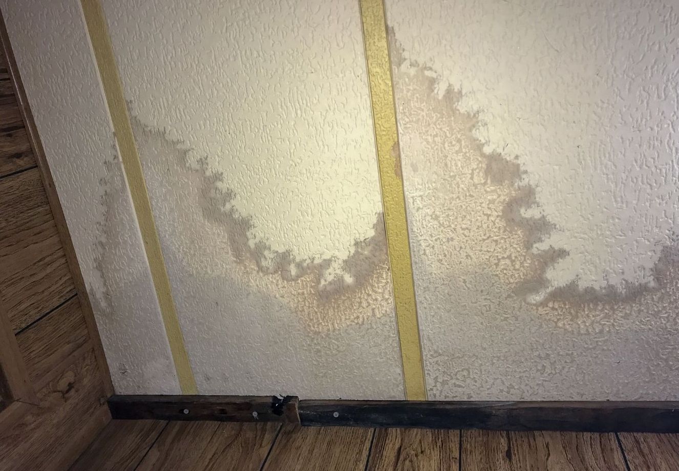 Water damage on a wall